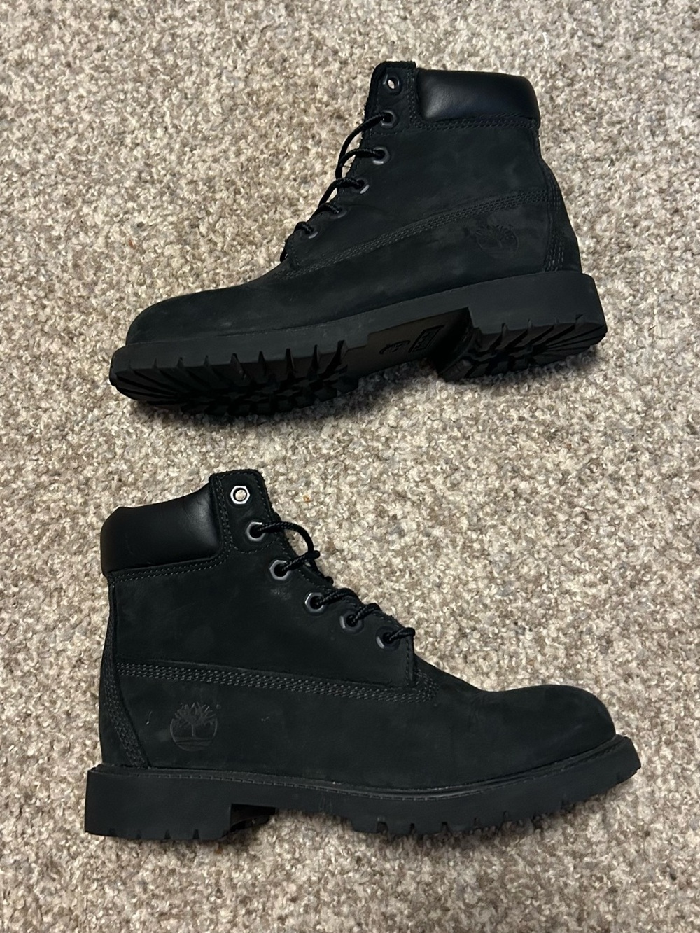 Timberland Kid’s Black Premium Leather Work Boots
